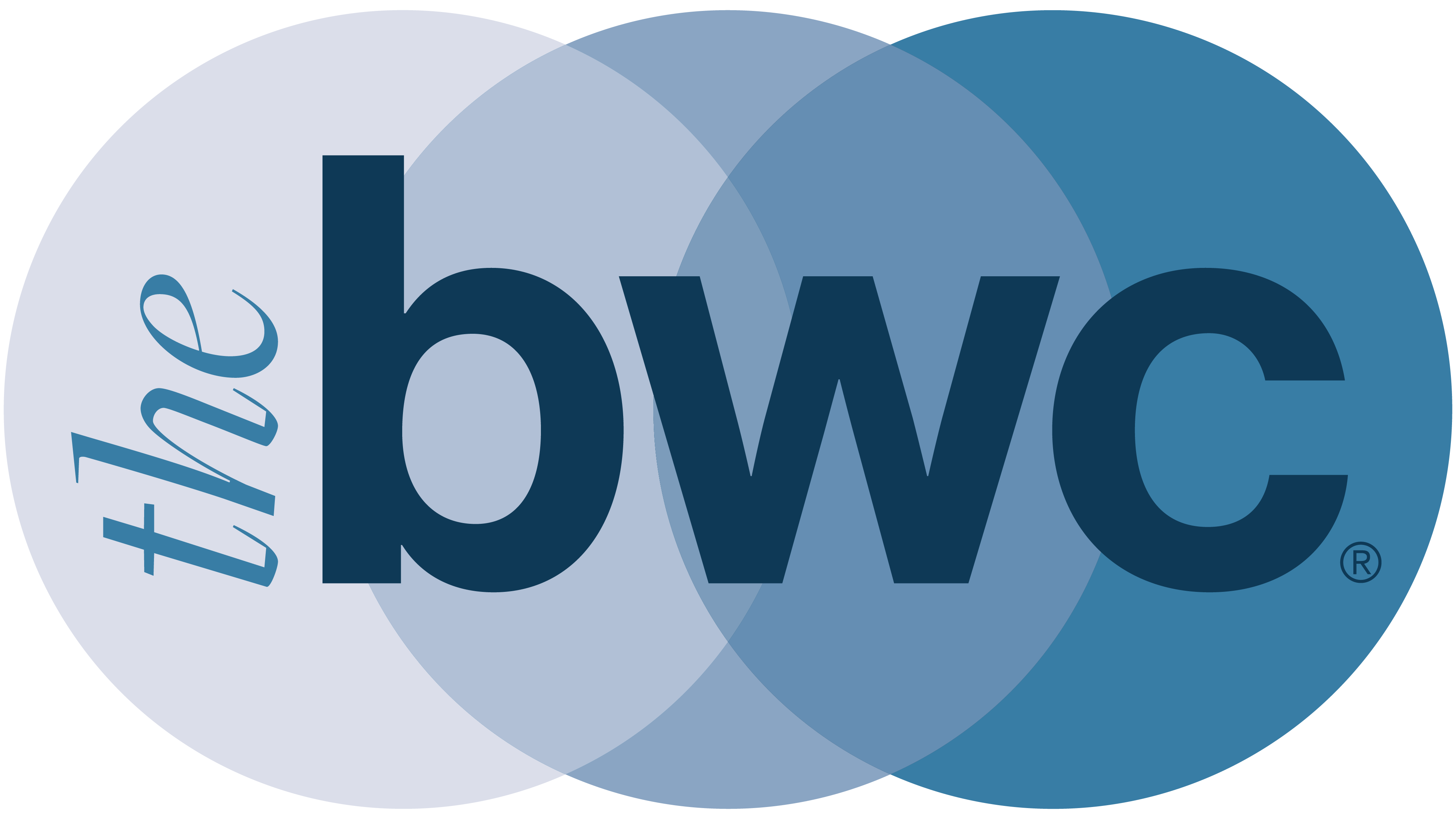 The BWC logo and a group of women at a BWC event.
